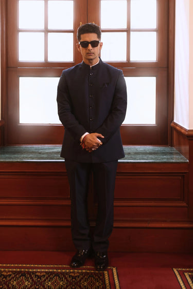 Ravi Dubey in Classic Blue Jodhpuri Suit