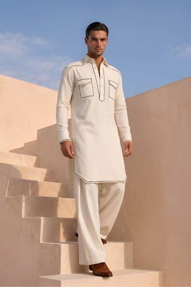 off white Pathani kurta