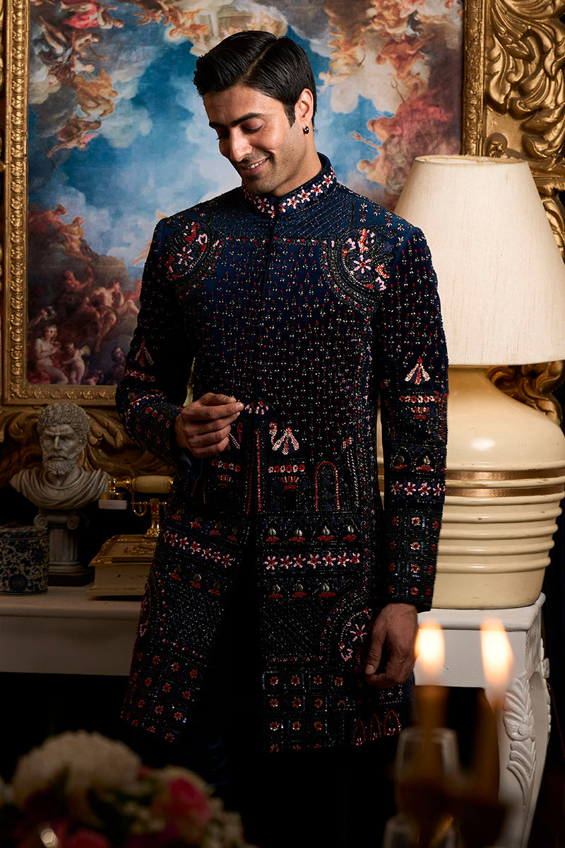 Indo Western in Floral and Bird Patterns Bharat Reshma