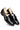 Black Patent Leather Cross-Strap Bit Loafers For Men - Bharat Reshma