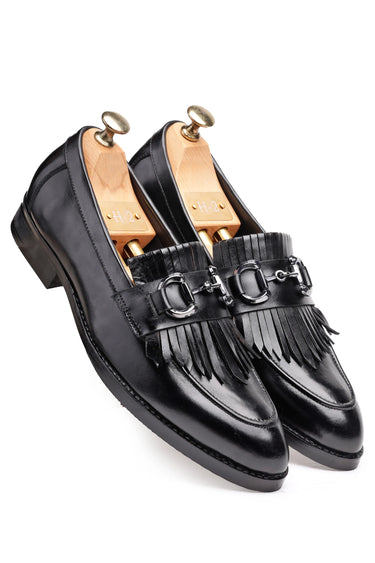 Leather Horsebit Loafers for Men with Fringe Tassel Detailing - Bharat Reshma