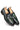 Black Leather Loafers with Croc-Pattern & Tassel Design - Bharat Reshma