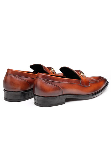 Leather Loafers with Metal Bit Design - Bharat Reshma