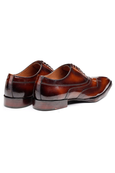 Italian Leather Oxford Shoes with Wingtip & Brogue Detailing - Bharat Reshma