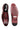 Oxblood Leather Oxford Shoes with Wingtip & Micro-Check Detailing - Bharat Reshma