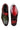 Two-Tone Red & Dark Green Python-Texture Leather Shoes - Bharat Reshma