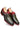 Two-Tone Red & Dark Green Python-Texture Leather Shoes - Bharat Reshma