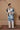 Blue wave kurta stole set - Bharat Reshma