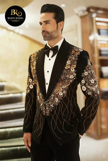 Eternal Bloom – Hand Embroidered Couture Tuxedo
