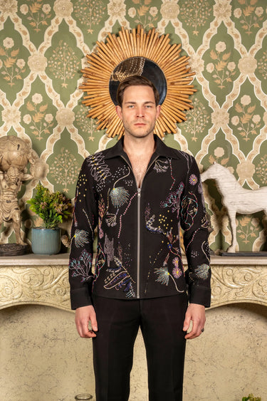 Black Flora Fauna Jacket - Bharat Reshma