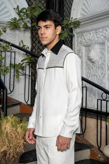 Ivory Black Stripe Shirt