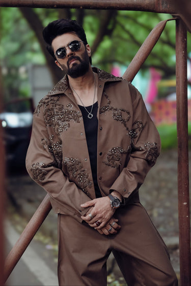 Maniesh Paul in an earthy brown coordset