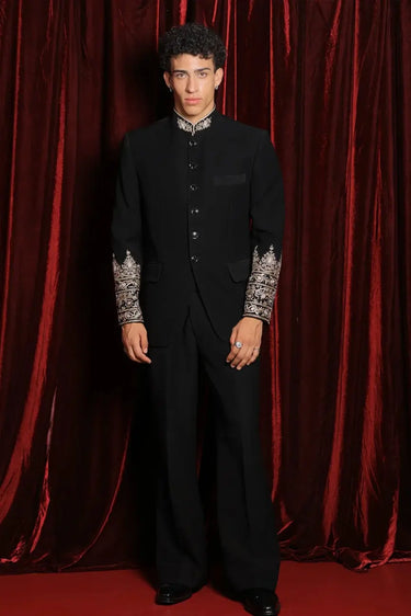 Regal black bandhgala set