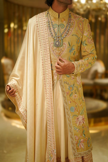 Blush Floral Sherwani Set
