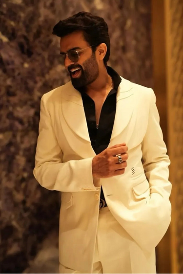 Maniesh Paul in off White Layered Lapel coat