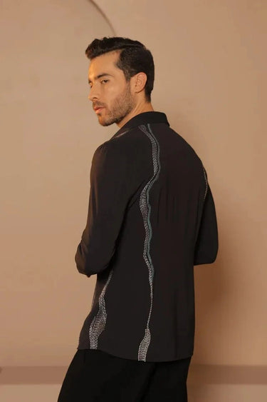 Black Thread embroidered shirt