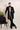 Black Embroidered Indo-western Set with stole & pant - Bharat Reshma