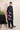Blue Floral Jaal Pattern Open Jacket Trouser Set - Bharat Reshma