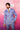 Taaha Shah in Double Breasted Azure Blue Suit