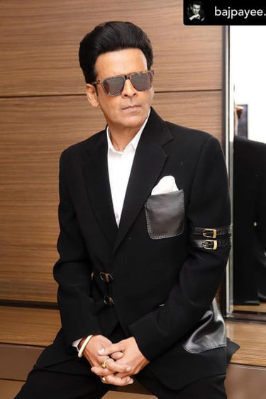 MANOJ BAJPAYEE in Our Black french rich black jacket - Bharat Reshma