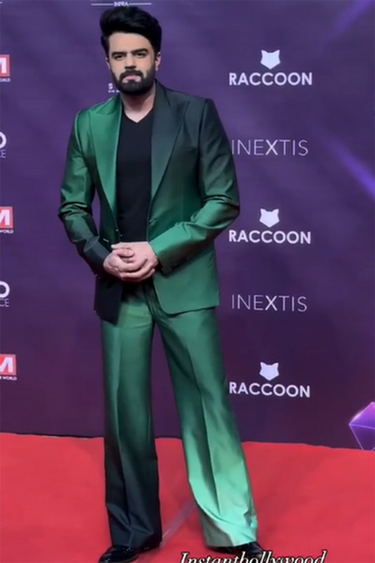 MANISH PAUL in Our Ombre Green 2 Piece Suit - Bharat Reshma