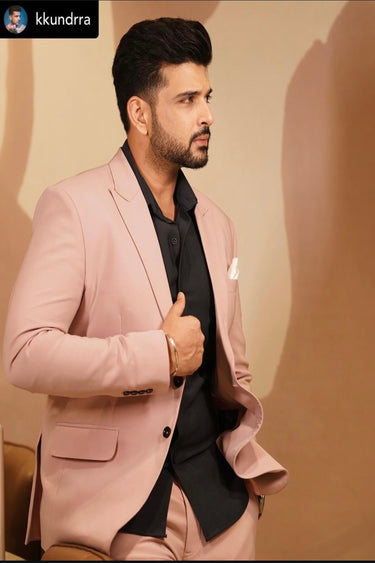 KARAN KUNDRA in Our Designer Pink 2 Piece Suit - Bharat Reshma