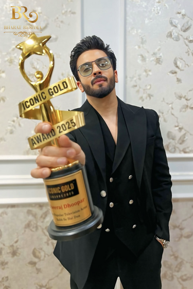 Dheeraj Dhoopar in Our Men's Black 3-piece suit - Bharat Reshma