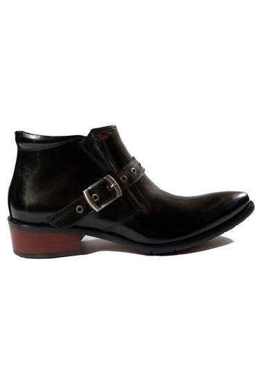 Gladiator Ankle High Black Leather Boots - Bharat Reshma