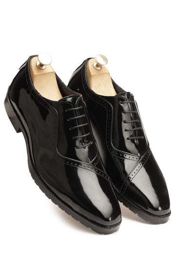Black Leather Shoes for Men - Bharat Reshma
