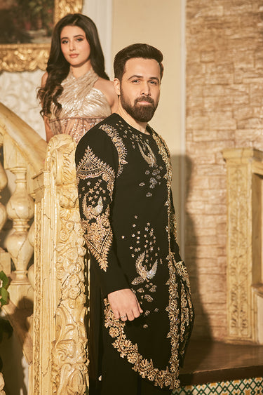 EMRAAN HASHMI in Our Designer Black Indo Western - Bharat Reshma