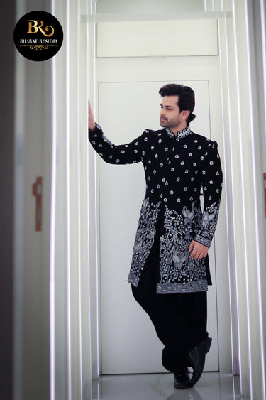Shoaib Ibrahim in Our Black indo-western set - Bharat Reshma