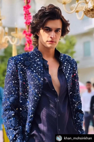 MOHSIN KHAN in Our Blue Designer Indo Western - Bharat Reshma
