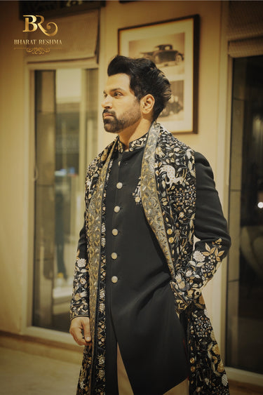 Rithvikk Dhanjani in Our Blue Indo-western with hand embroidery - Bharat Reshma