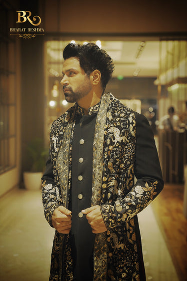 Rithvikk Dhanjani in Our Blue Indo-western with hand embroidery - Bharat Reshma