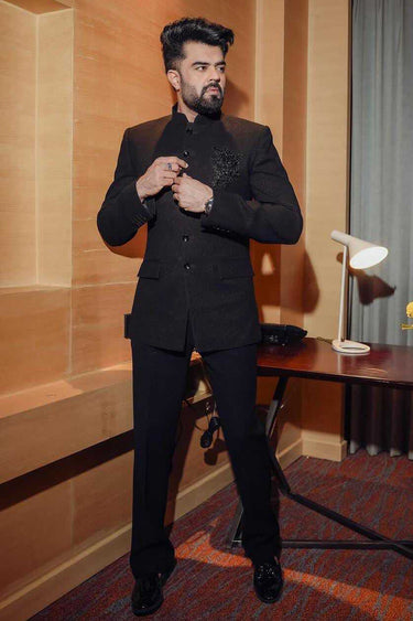 MANISH PAUL in Our Classic Black Jodhpuri Suit - Bharat Reshma