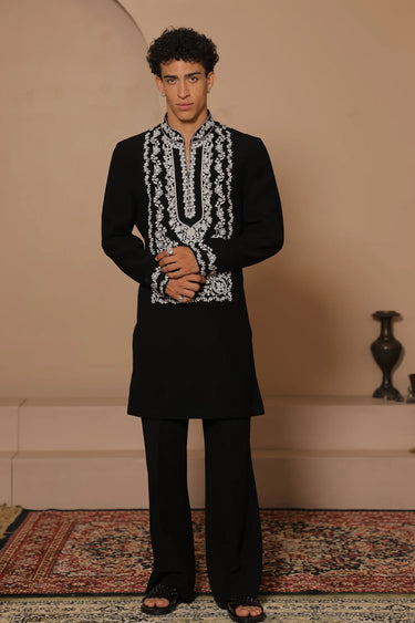 Black Legacy Kurta Set - Bharat Reshma