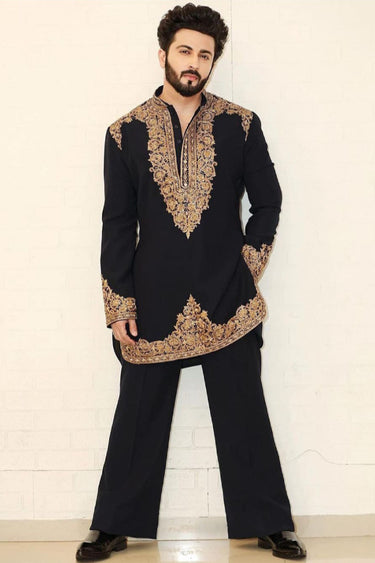 Dheeraj Dhoopar in Our Black full sleeve kurta pant - Bharat Reshma