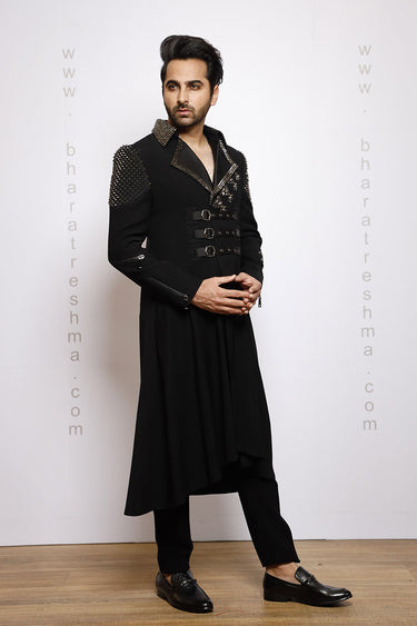 Studs and Plumeau Designer Gown for Men - Bharat Reshma