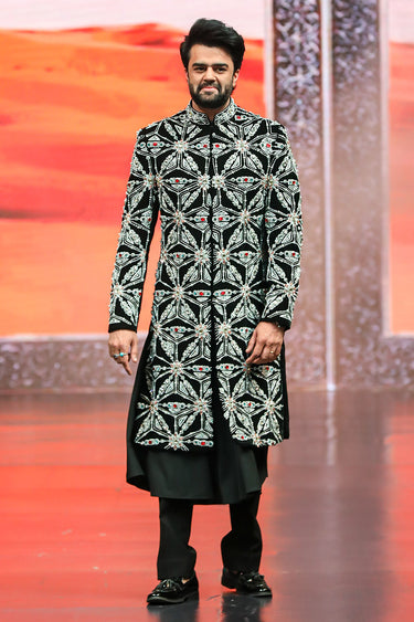 Manish Paul in Our Designer Black Sherwani - Bharat Reshma
