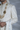 White Silk Embroidery Thread Flower Sherwani Set - Bharat Reshma