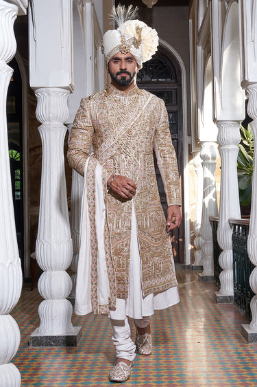 Wedding Designer Silk Sherwani For Men - Bharat Reshma