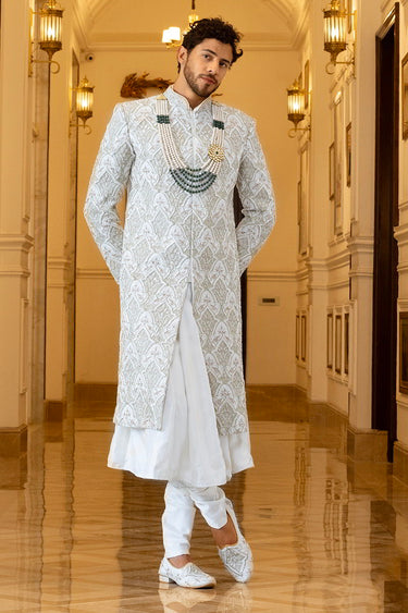 Designer Sherwani Set for Men - Bharat Reshma