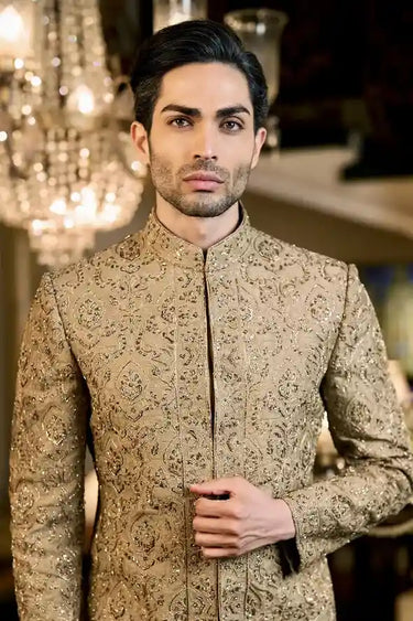 Dual Brown Silk Bandhgala Set