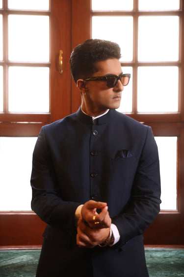Ravi Dubey in Classic Blue Jodhpuri Suit
