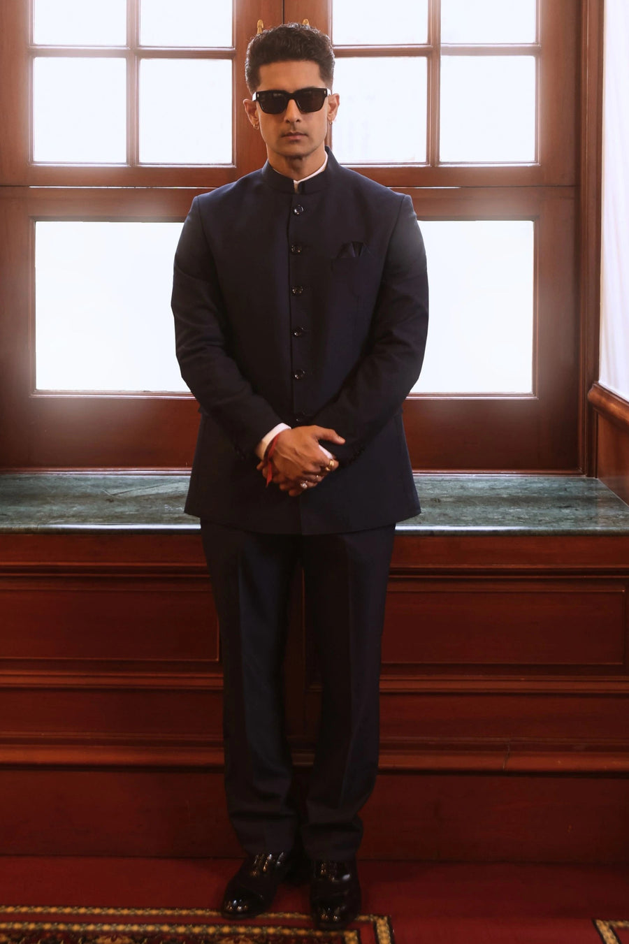 Ravi Dubey in Classic Blue Jodhpuri Suit