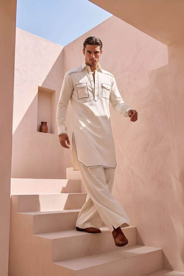 off white Pathani kurta