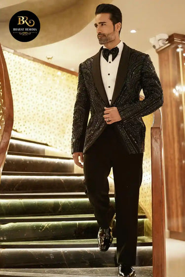 Black tuxedo with Studs embellishment