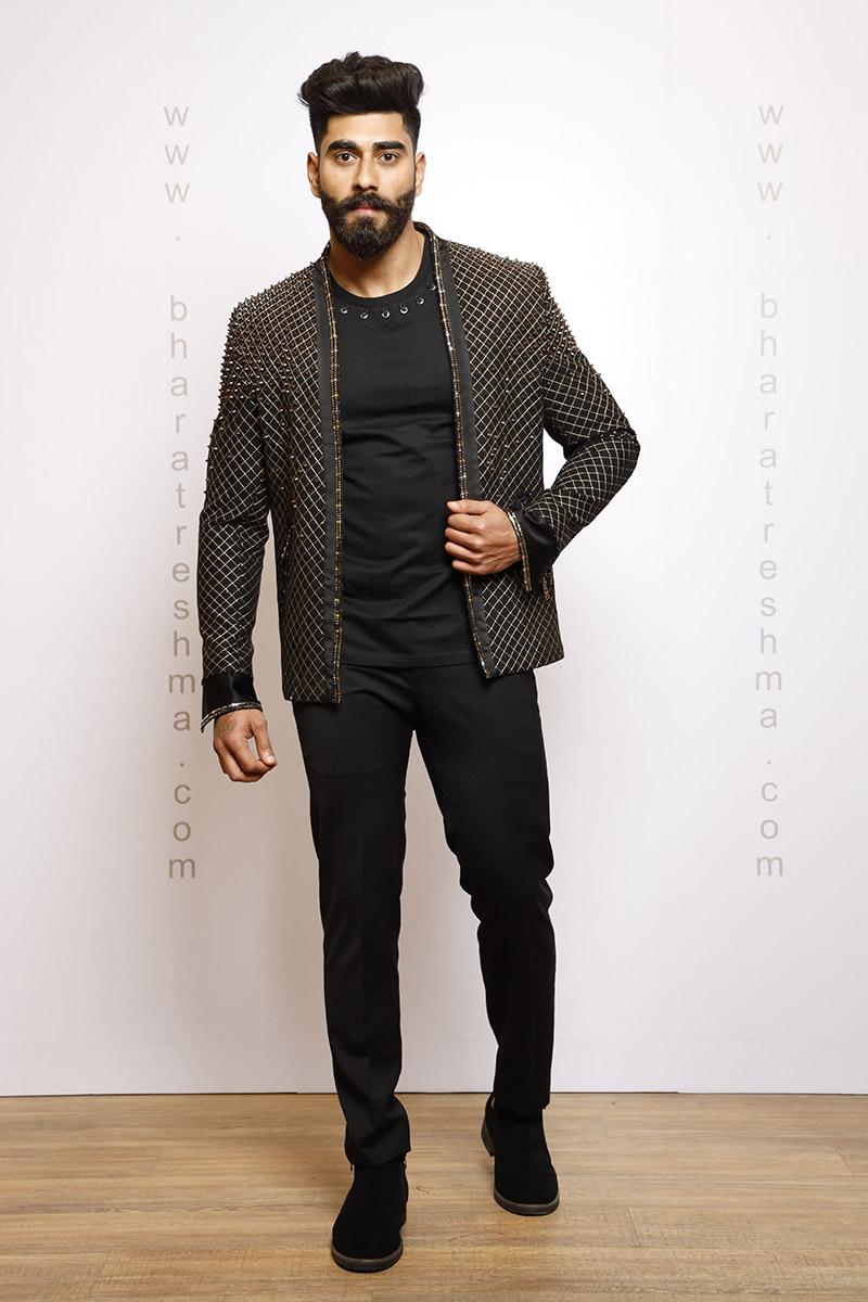 BLACK TUX FABRIC JACKET