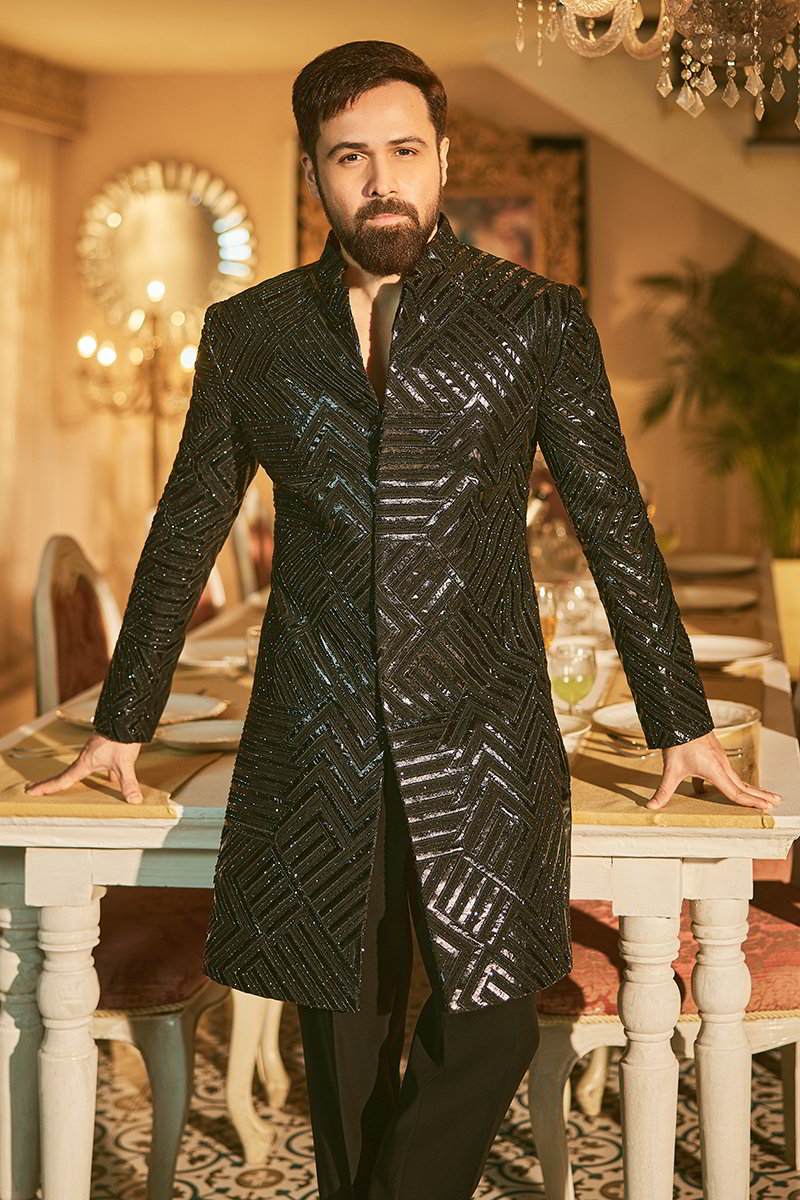 Emraan Hashmi in Black Designer Indo Western