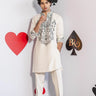 Emerald grace off white kurta set - Bharat Reshma